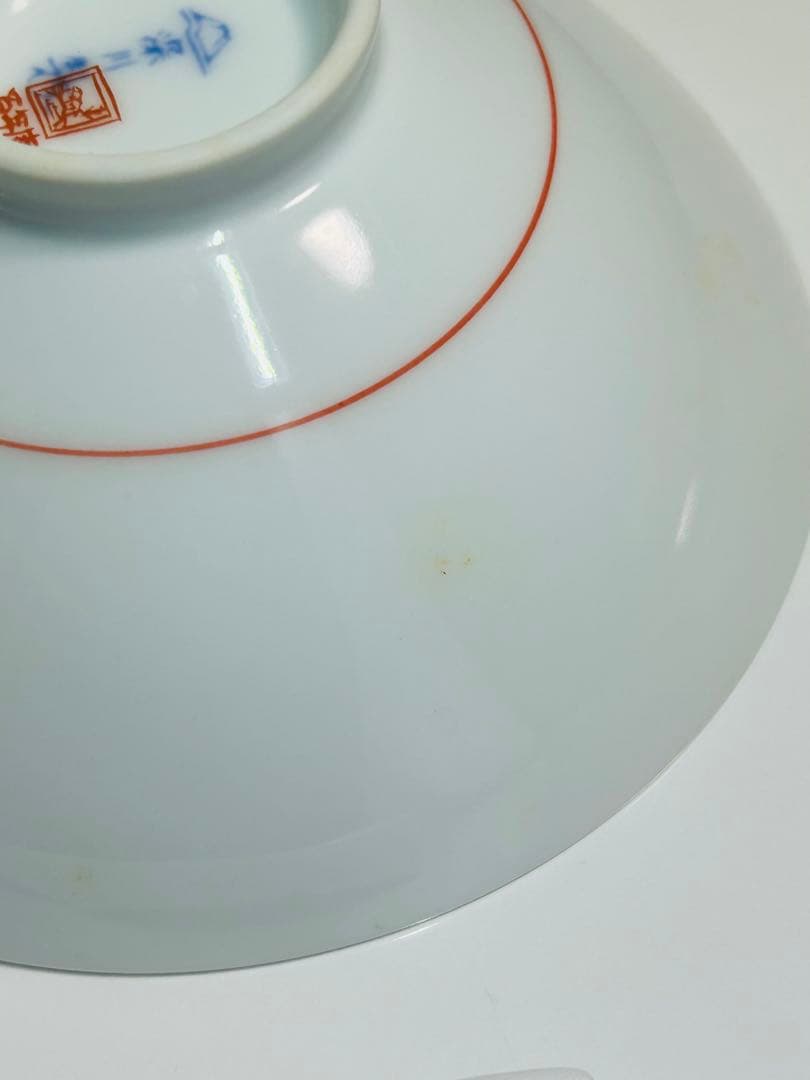 未使用！深川製磁 百年庵 金彩桜 茶碗・うるし箸・箸置きセット 赤スタンプ　箱付