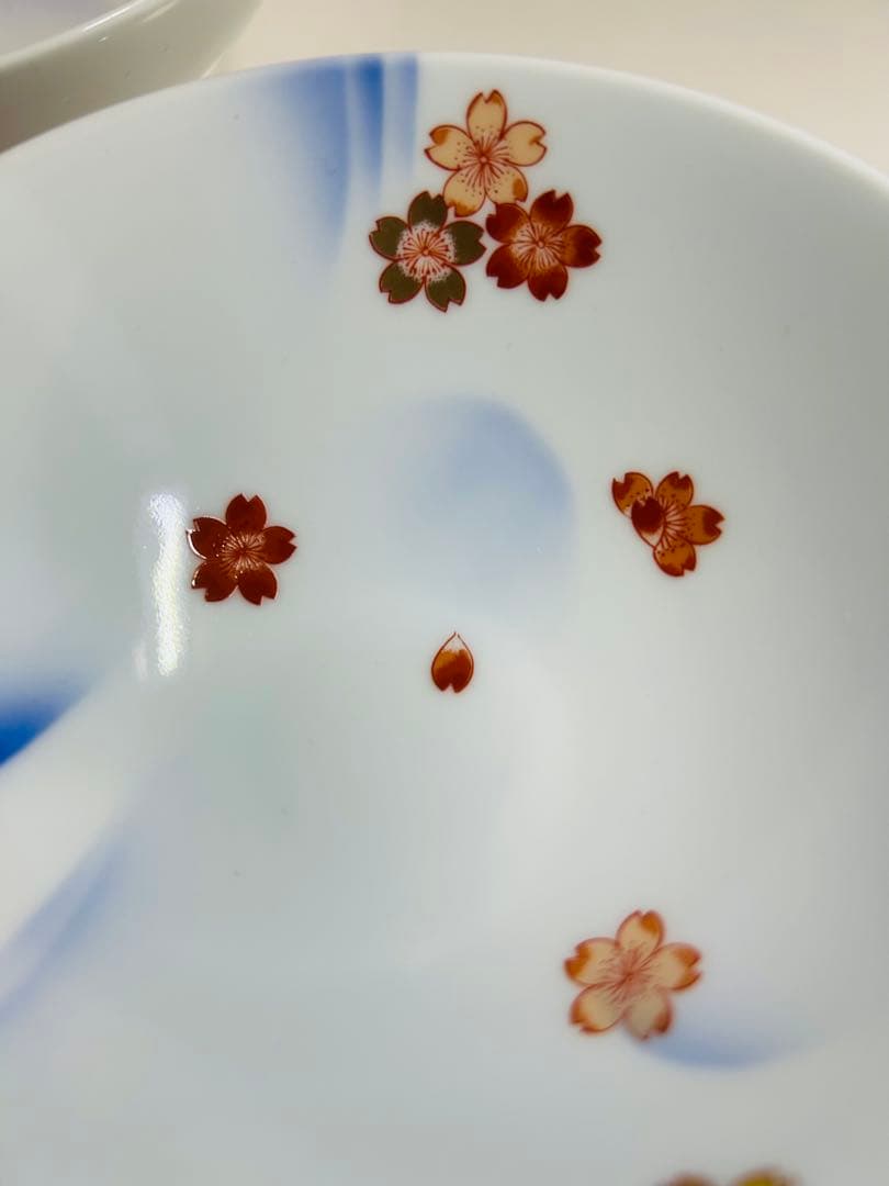 未使用！深川製磁 百年庵 金彩桜 茶碗・うるし箸・箸置きセット 赤スタンプ　箱付