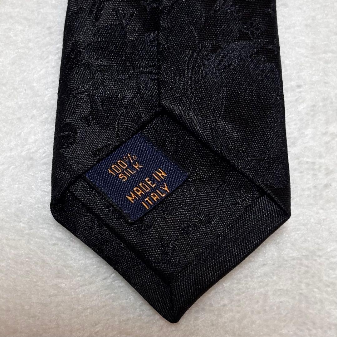 ルイヴィトン ネクタイ モノグラム ワイルドフラワー タグ付き ブラック