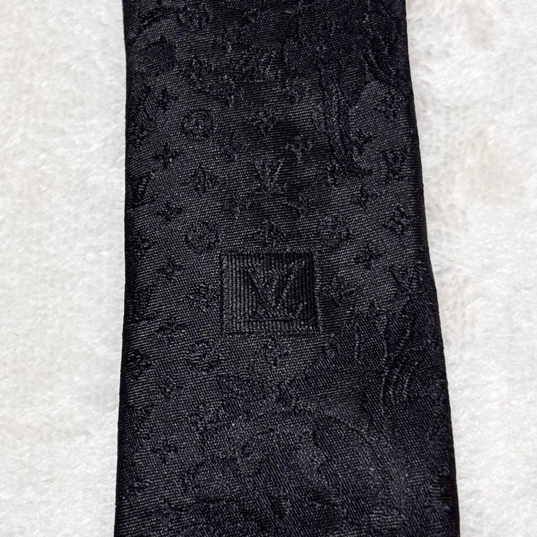 ルイヴィトン ネクタイ モノグラム ワイルドフラワー タグ付き ブラック