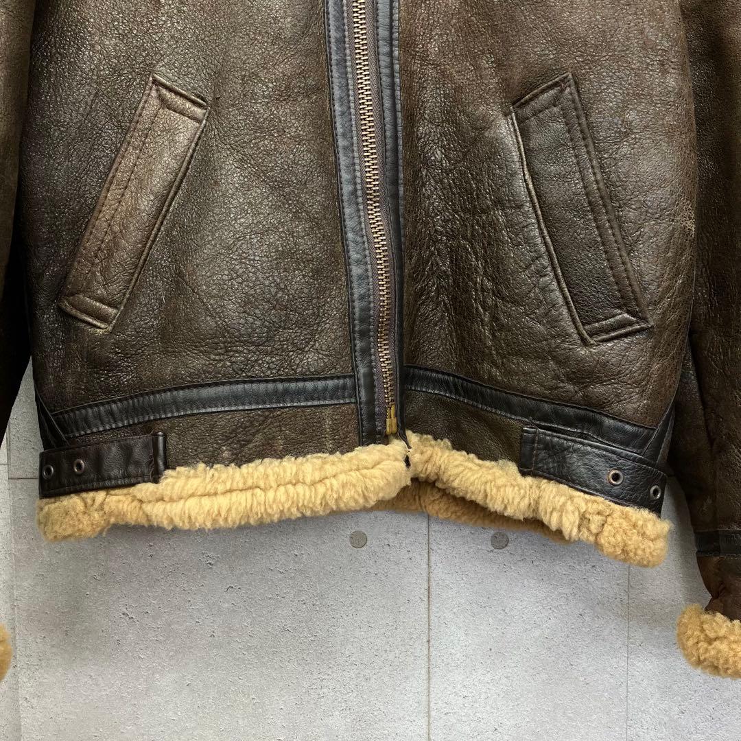 USA製 80's Schoot B-3 フライトジャケット ムートン レザー