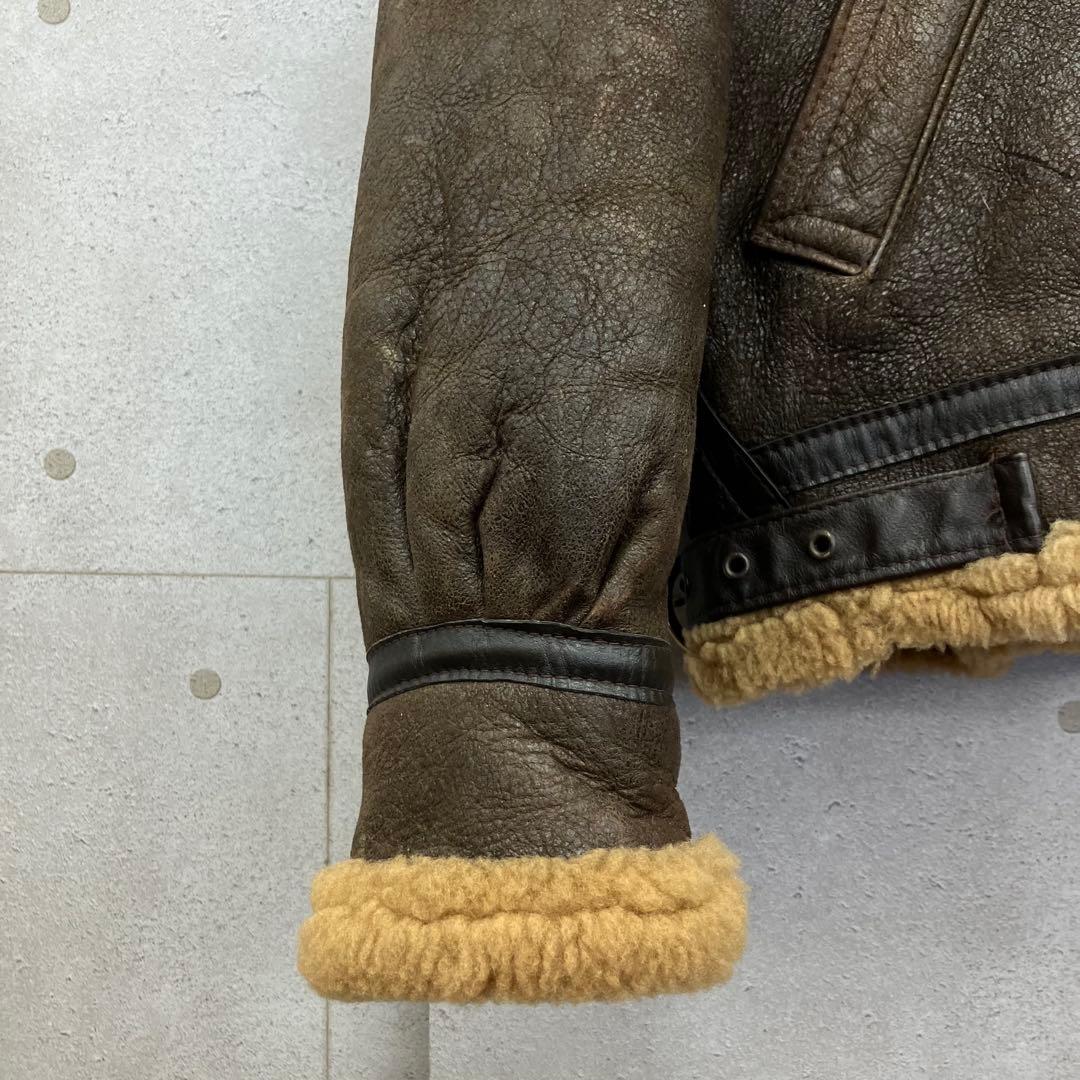 USA製 80's Schoot B-3 フライトジャケット ムートン レザー