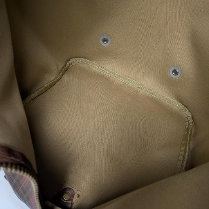 【希少色 】ポロラルフローレン ボストンバッグ ブラウン チェック柄 PVC