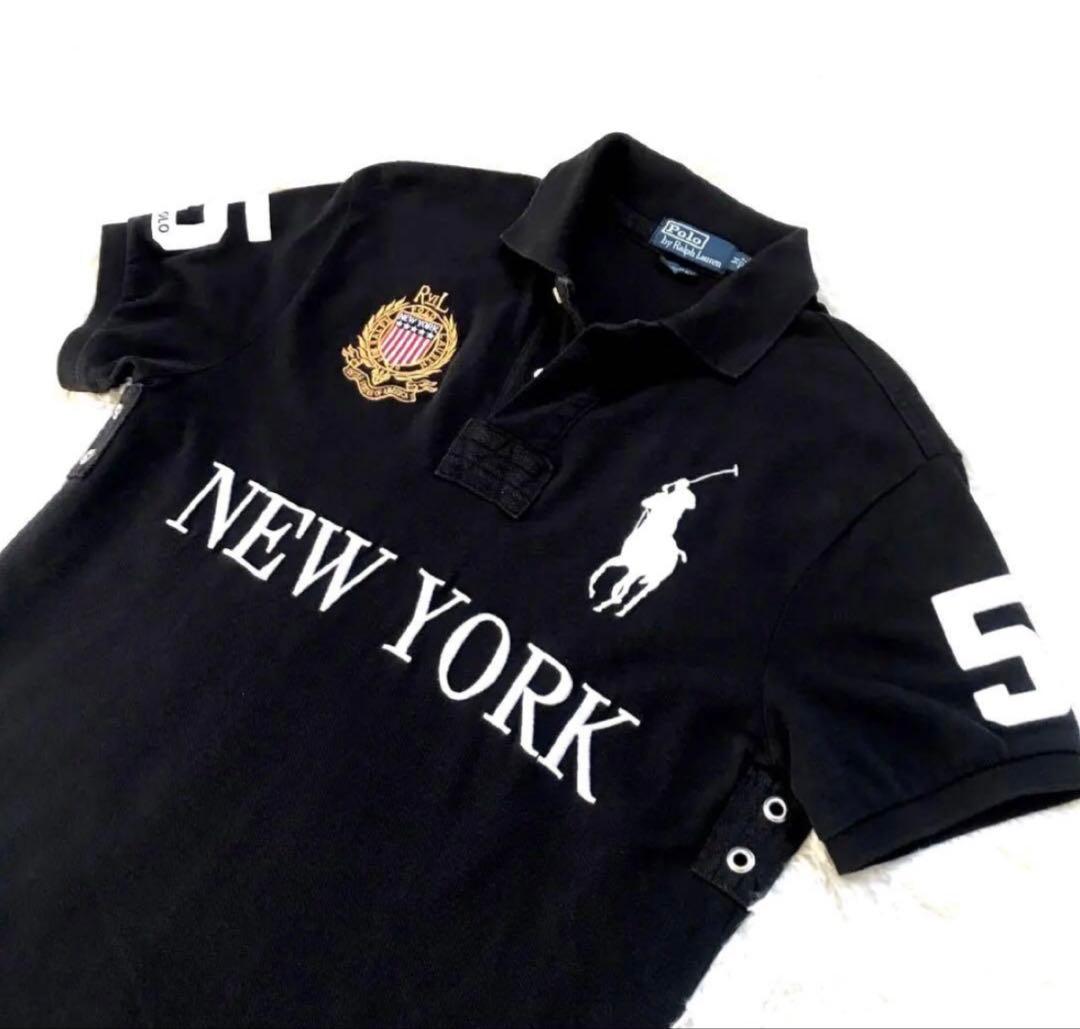 Polo Ralph Lauren ブラックポロシャツ NEW YORK y2k