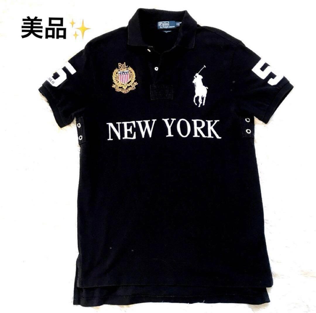 Polo Ralph Lauren ブラックポロシャツ NEW YORK y2k