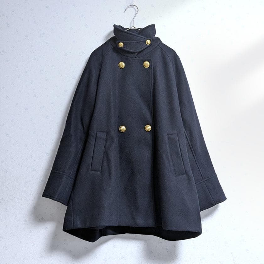 良品 SHIPS ウール ライク ジャージー メルトン 2WAY Pコート