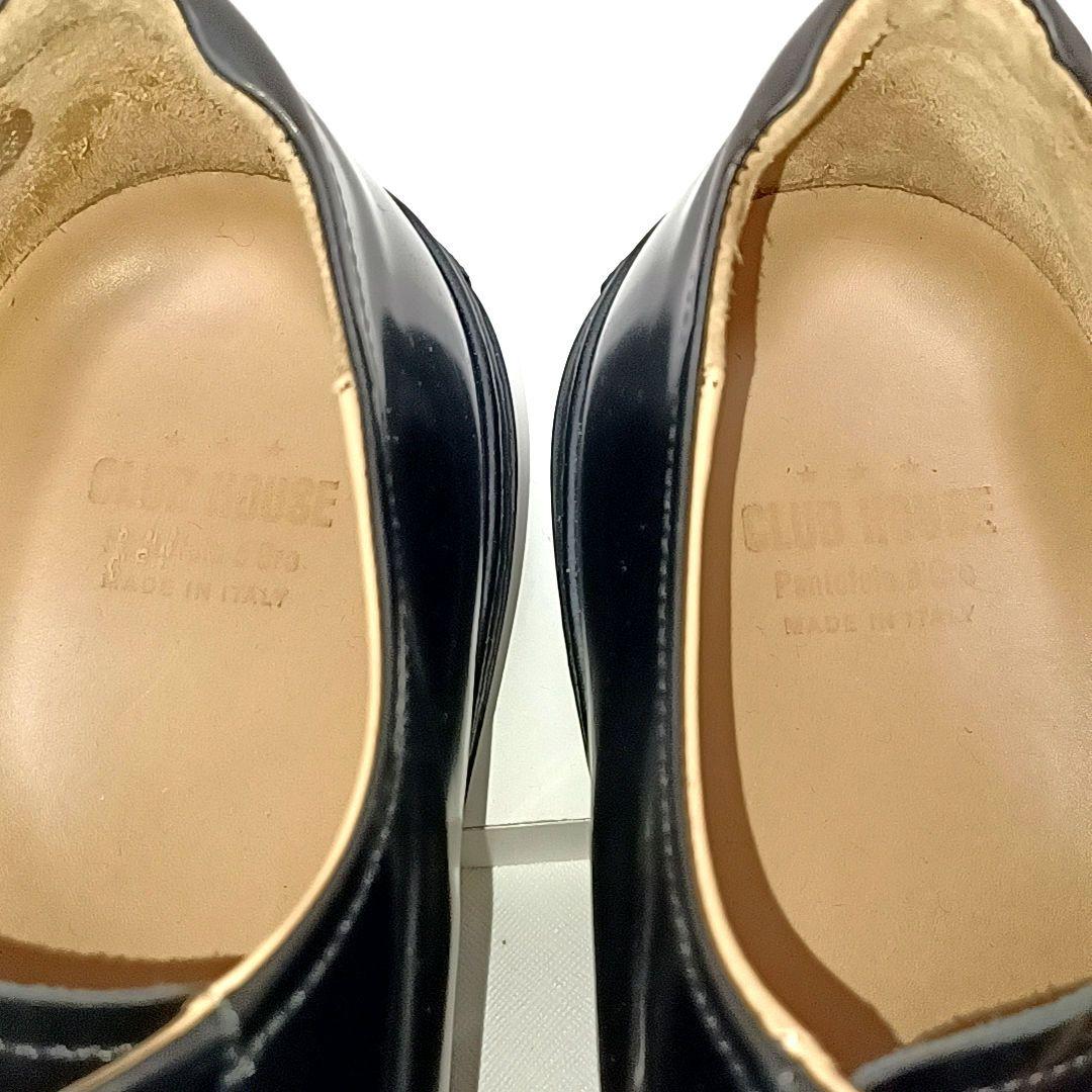 パントフォラドーロ　クラブハウス　ガラスレザー　ポストマンシューズ　ブラック