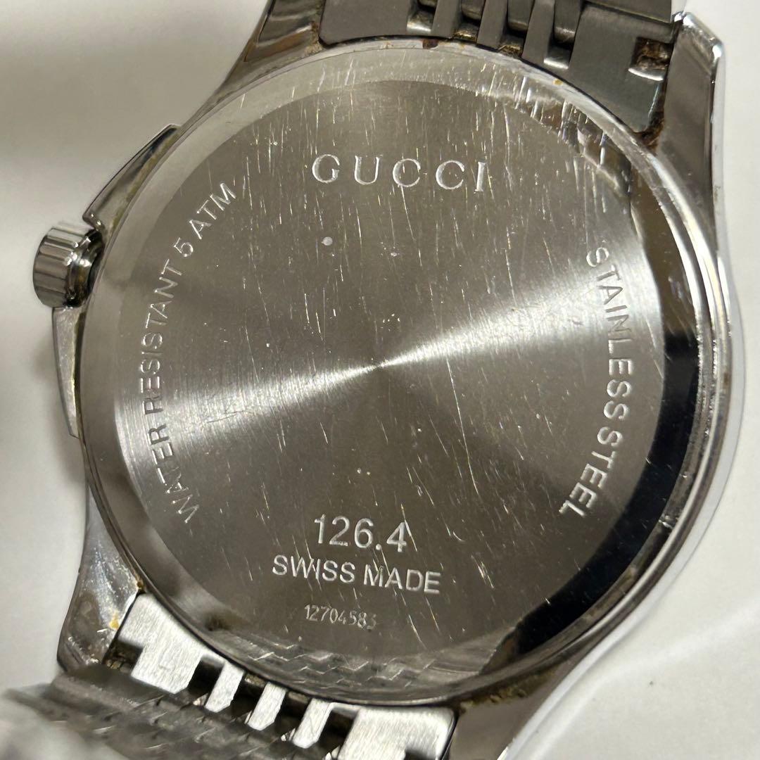 グッチ GUCCI タイムレス 126.4 ラウンド クォーツ 両開きバックル