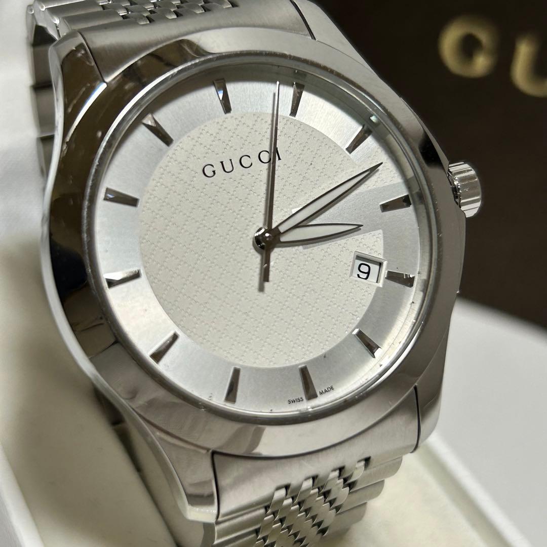 グッチ GUCCI タイムレス 126.4 ラウンド クォーツ 両開きバックル