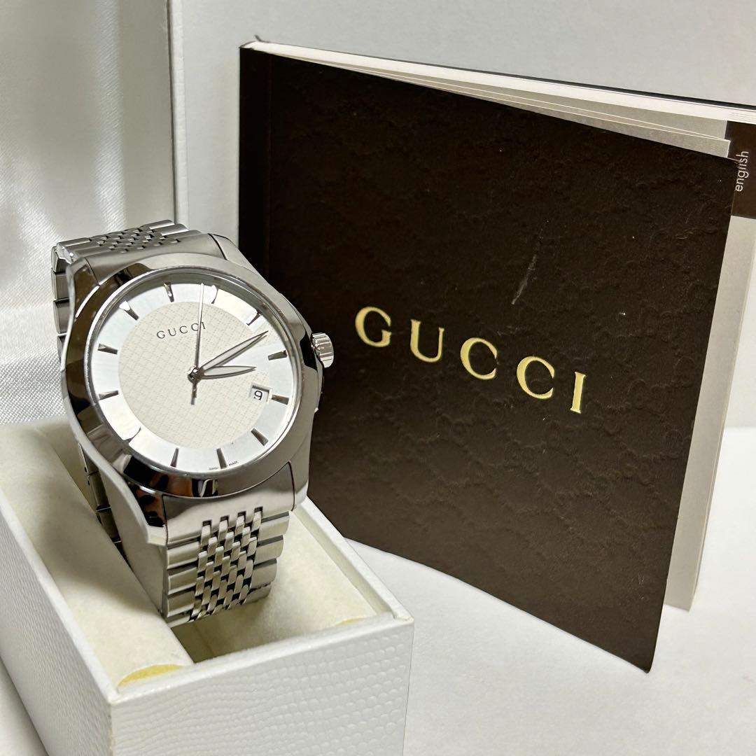 グッチ GUCCI タイムレス 126.4 ラウンド クォーツ 両開きバックル