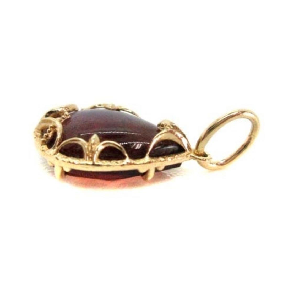 agete アガット 10K ガーネット&ラブラドライドのタブレットチャーム