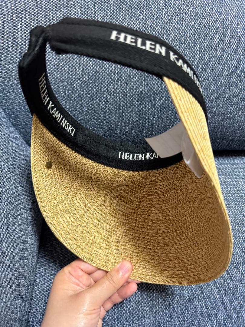 美品　ヘレンカミンスキー BIANCA ラフィア サンバイザー ナチュラル
