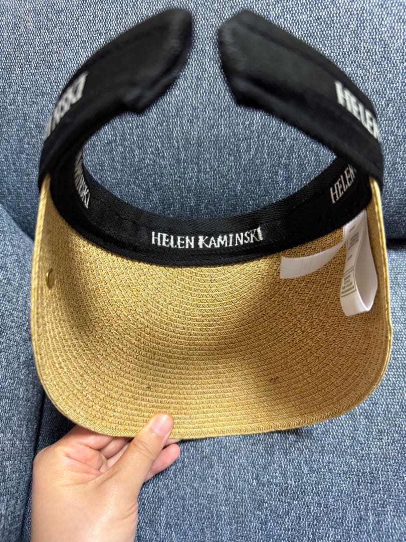 美品　ヘレンカミンスキー BIANCA ラフィア サンバイザー ナチュラル