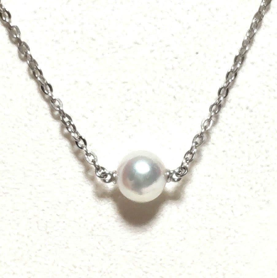 新品同様♡MIKIMOTO♡ミキモト♡1粒パール♡シンプルネックレス♡シルバー製