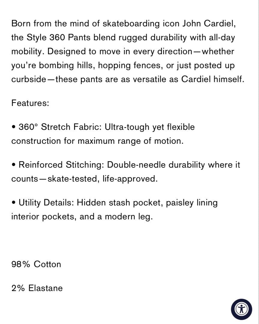 ダービーオブサンフランシスコ360pants 32✖️34 新品　charcoal