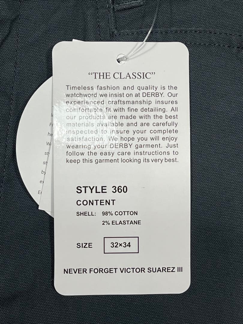 ダービーオブサンフランシスコ360pants 32✖️34 新品　charcoal