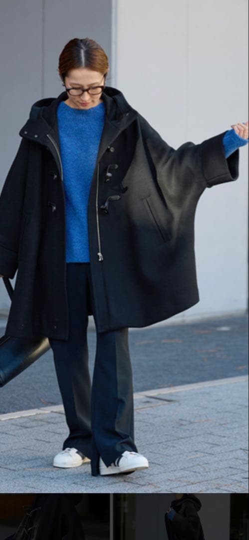 Framework メルトンダッフルポンチョコート36