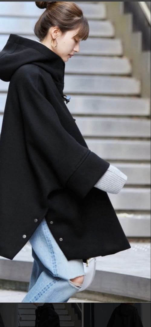 Framework メルトンダッフルポンチョコート36