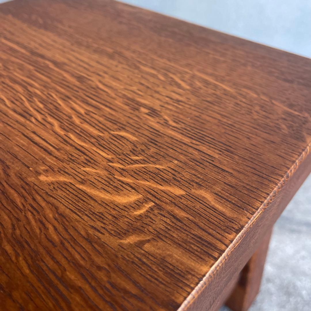 美品　イタリア　木製スツール　オーク材　子供椅子　花台　踏み台　ビンテージ