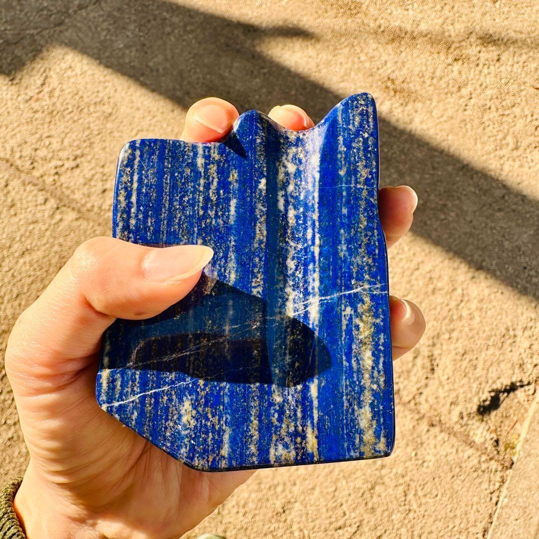 506g✨天然 ラピスラズリ フリーフォーム 無着色 原石 キラキラ ツヤツヤ