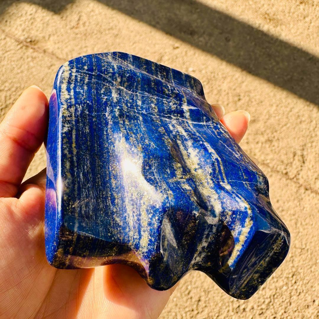 506g✨天然 ラピスラズリ フリーフォーム 無着色 原石 キラキラ ツヤツヤ