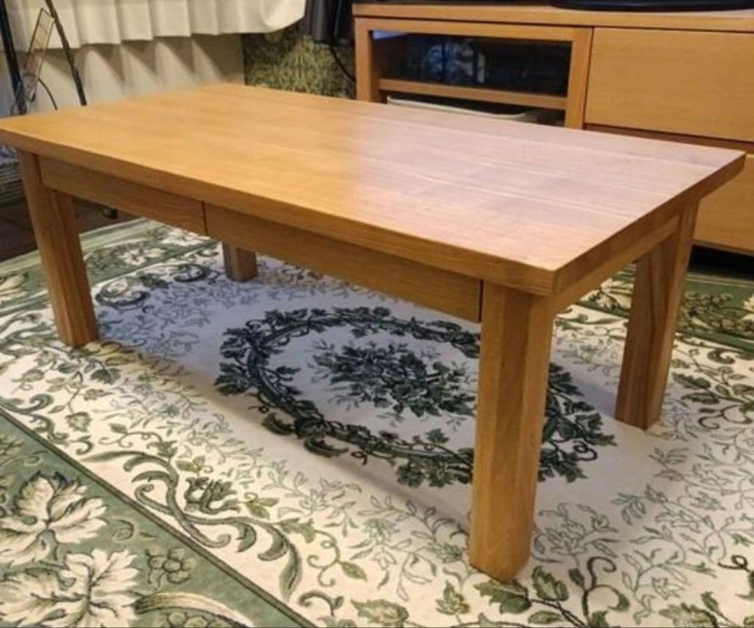 無印良品　木製ローテーブル２・タモ材／ナチュラル