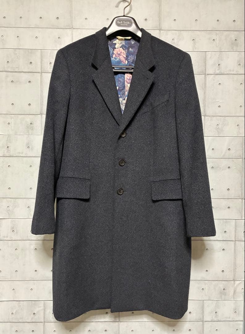 極美品 ポールスミスコレクション カシミヤ100% チェスターコート L