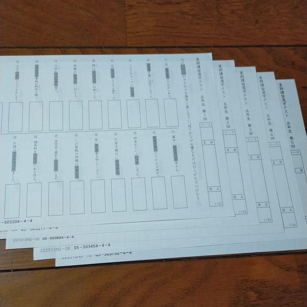 【最新版】サピックス 小学5年 国語 夏期講習テキスト全冊 解答解説付