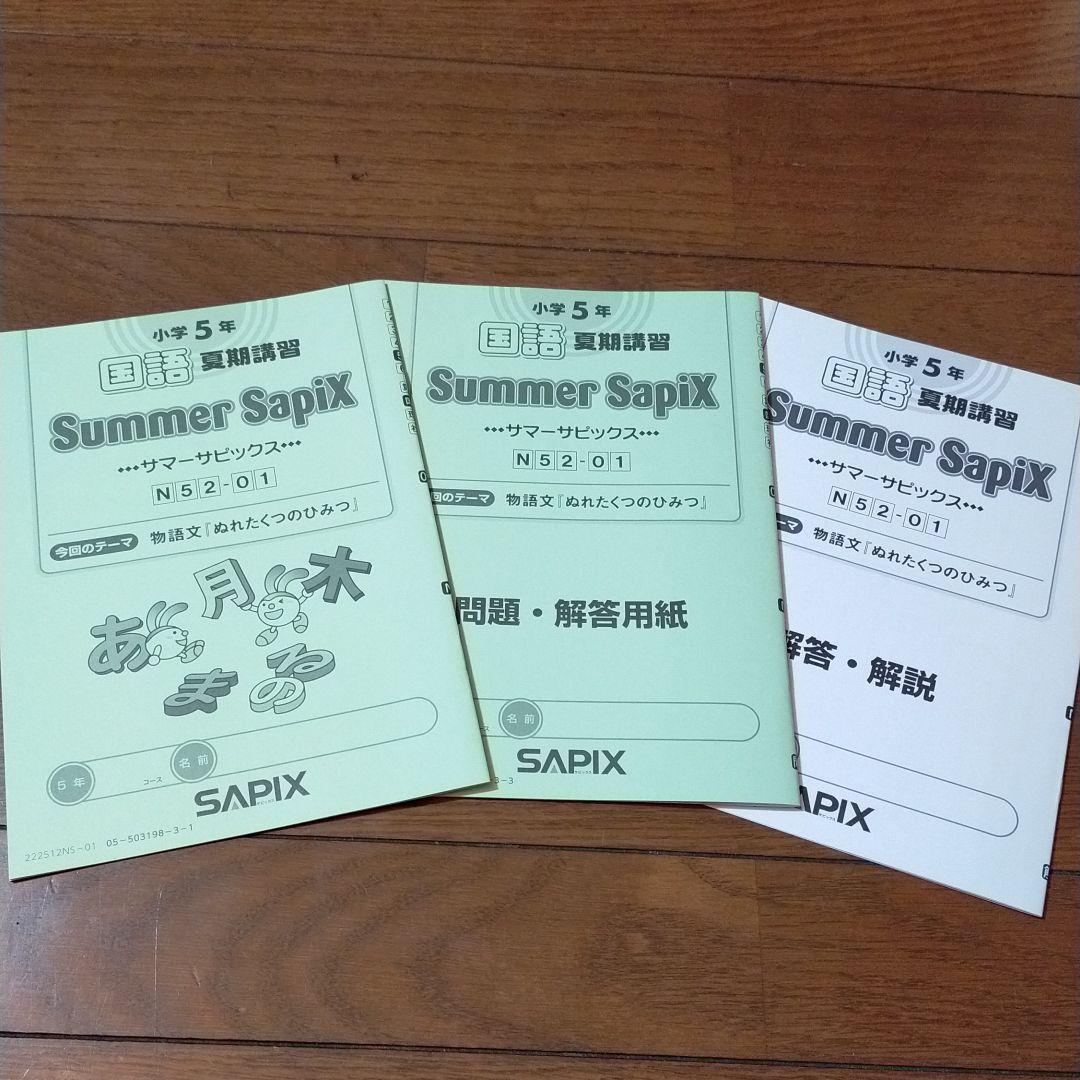 【最新版】サピックス 小学5年 国語 夏期講習テキスト全冊 解答解説付
