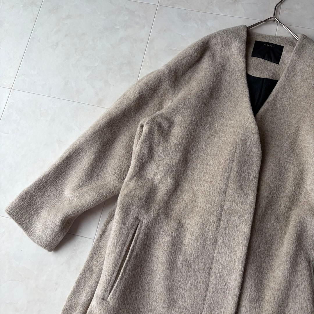 FLORENT フローレント アルパカベルテッドロングコート ベージュ F
