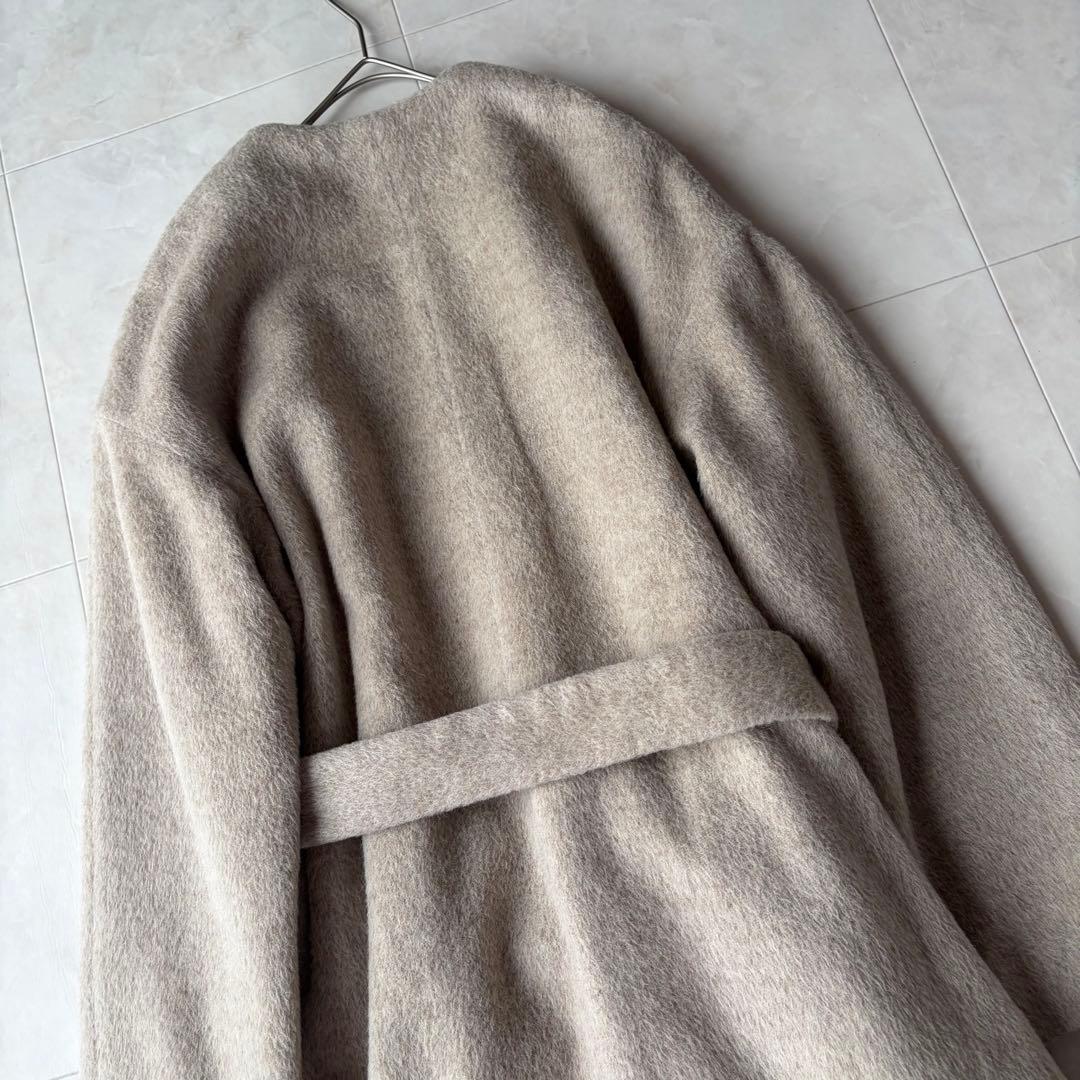 FLORENT フローレント アルパカベルテッドロングコート ベージュ F