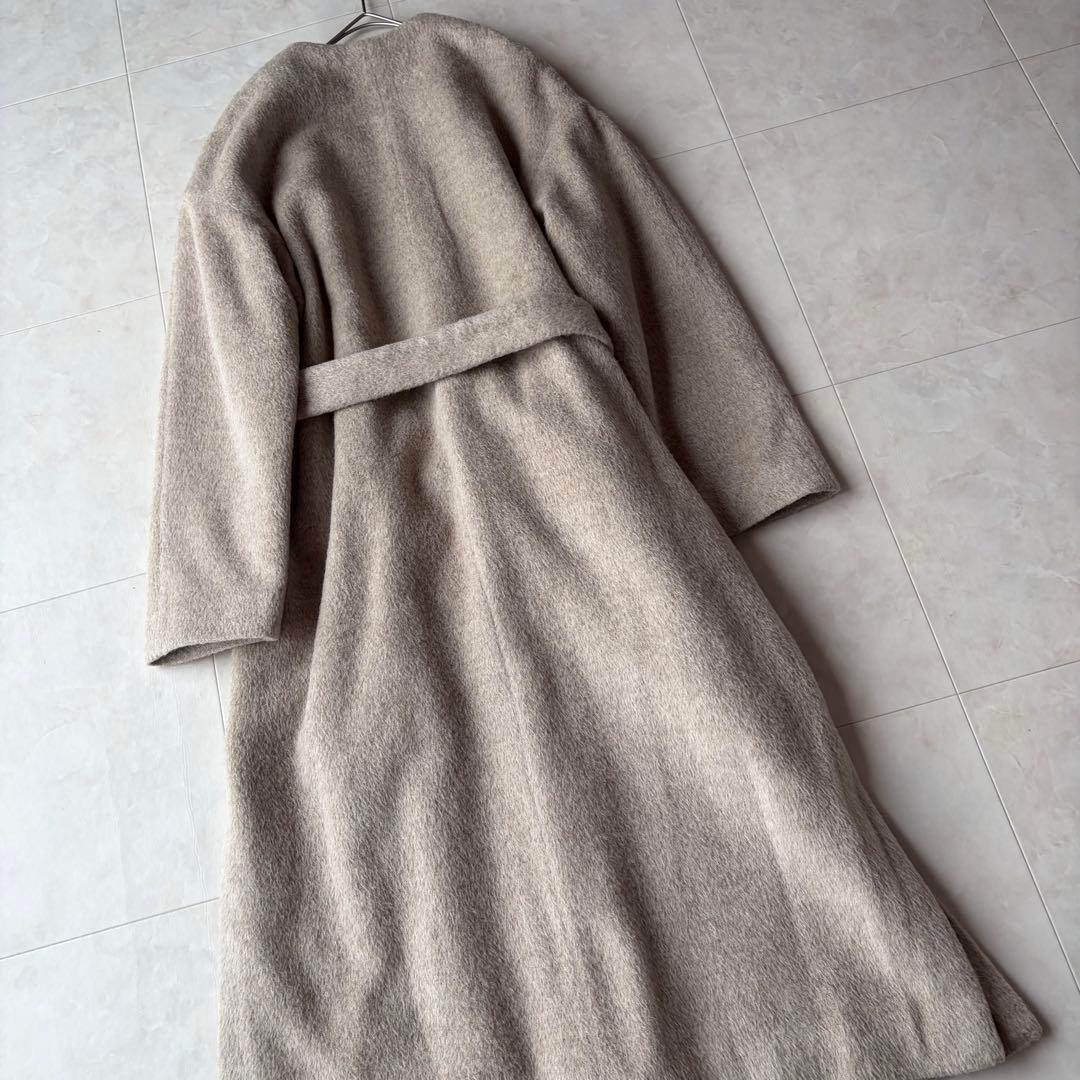 FLORENT フローレント アルパカベルテッドロングコート ベージュ F