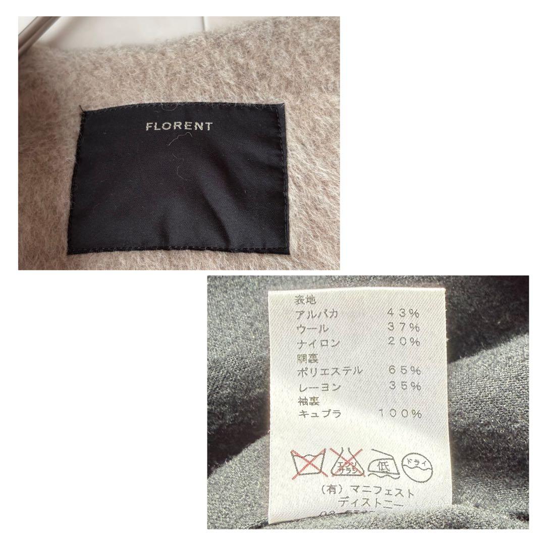 FLORENT フローレント アルパカベルテッドロングコート ベージュ F