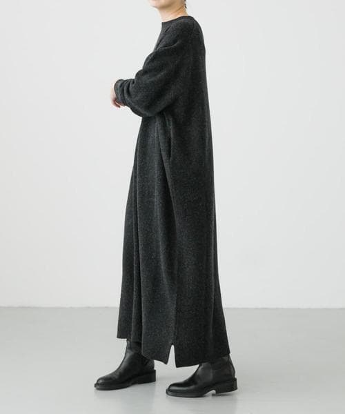 良品 かぐれ クルーネックニットワンピース ハミルトンウール ゆったり 0サイズ