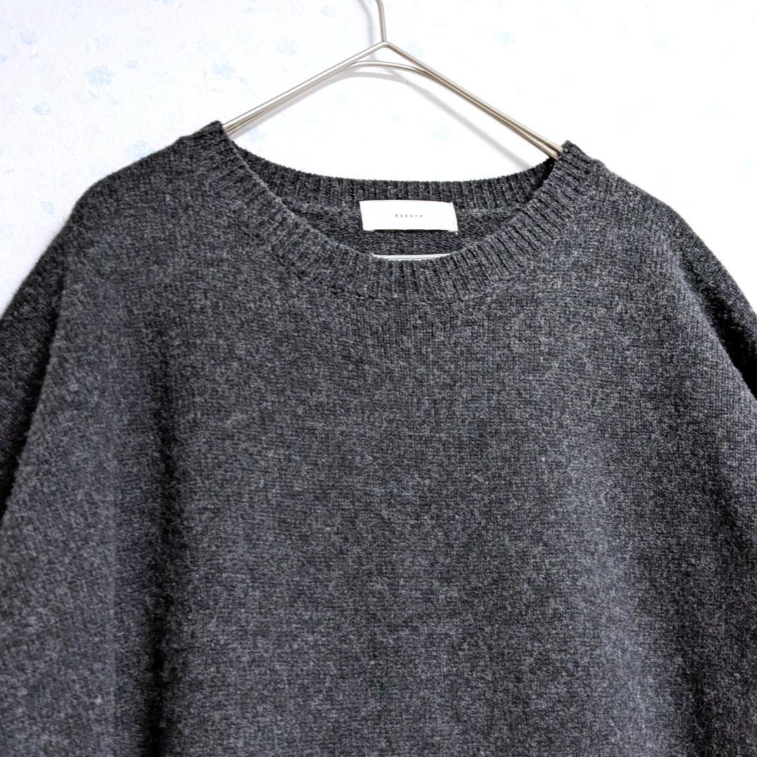 良品 かぐれ クルーネックニットワンピース ハミルトンウール ゆったり 0サイズ