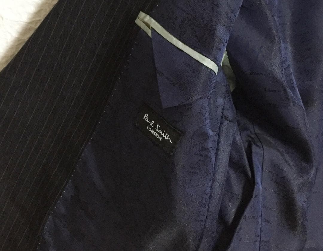 no38452 ポールスミス シルク混 ストライプ スーツ セットアップ