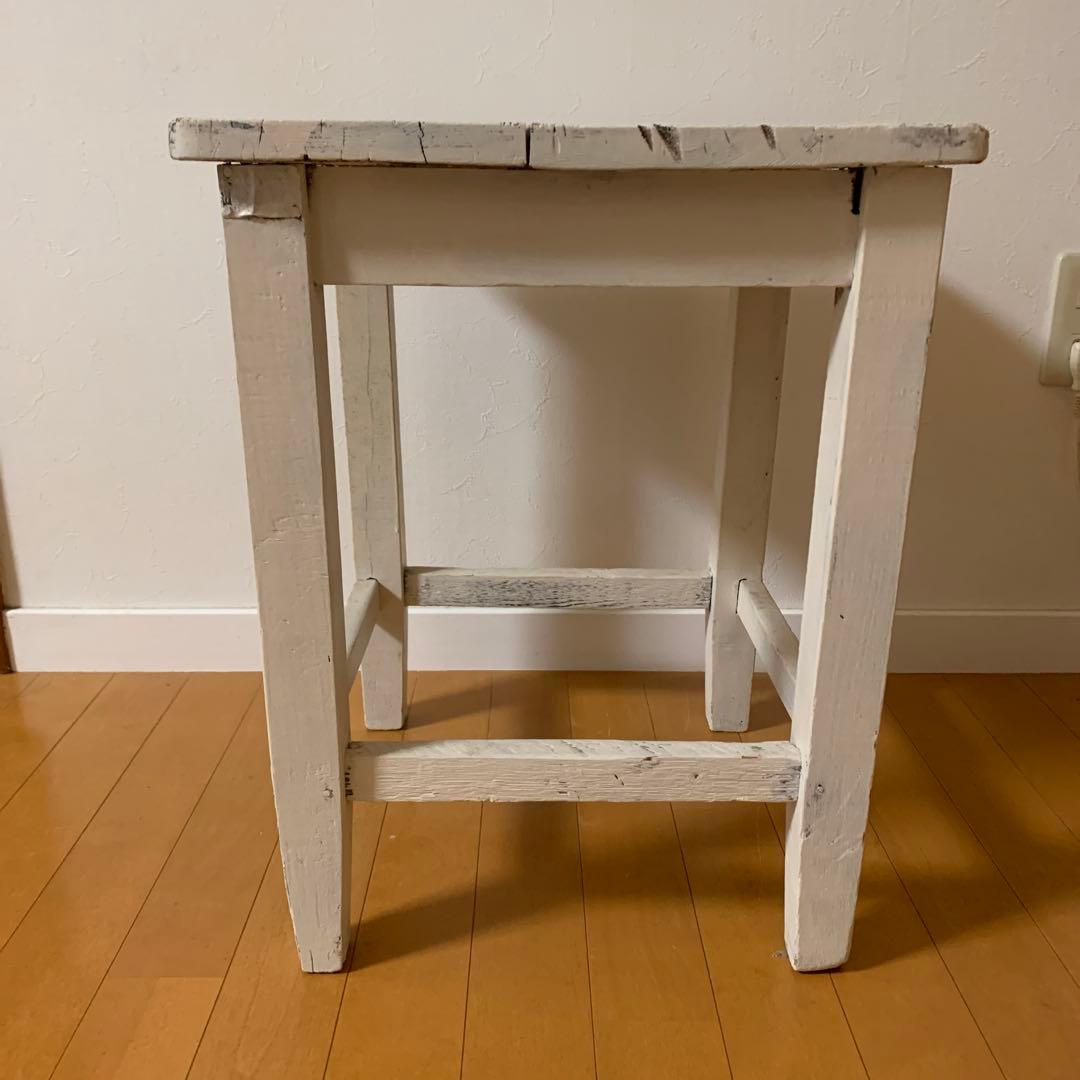 イギリス　アンティーク　スツール　チェア　陶器ナンバープレート付き