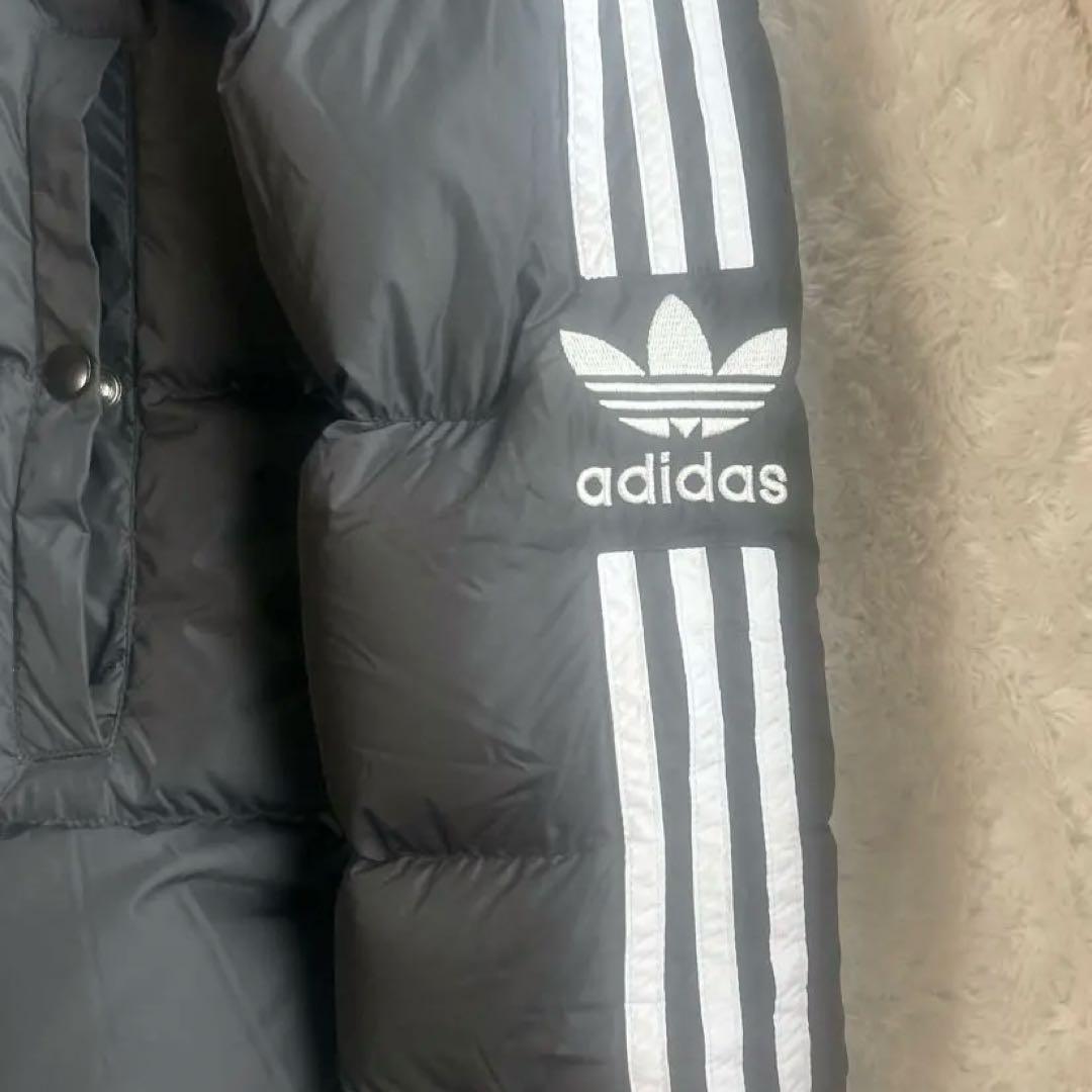 アディダスadidasトレフォイルロゴ ダウン ベンチコート 肉厚 ブラック M