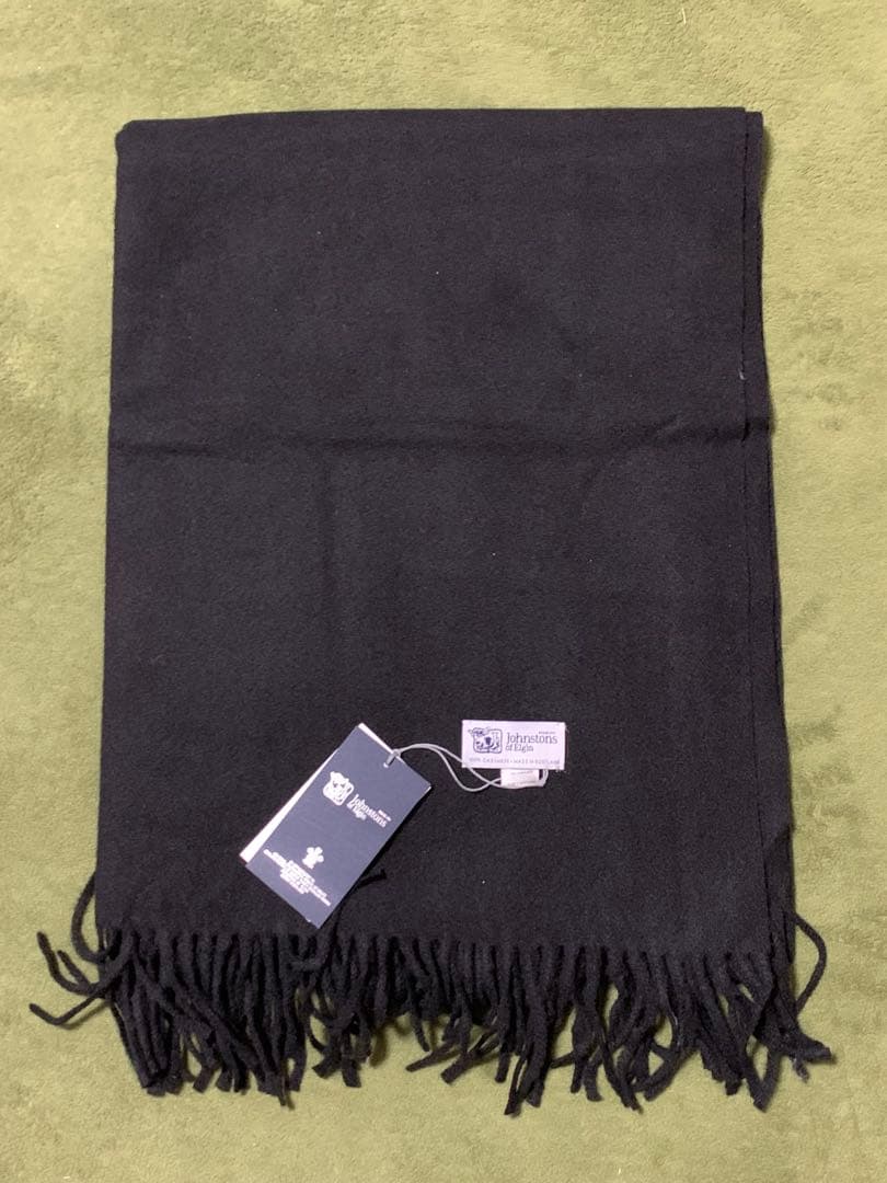 N*☆様 未使用ジョンストンズ大判マフラースカーフ　ブラック