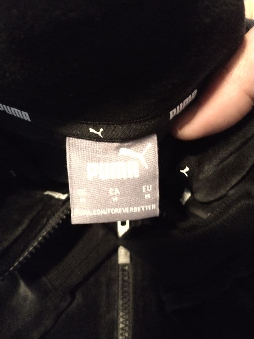 PUMAプーマ ベロア セットアップ 刺繍ロゴ ブラック　M