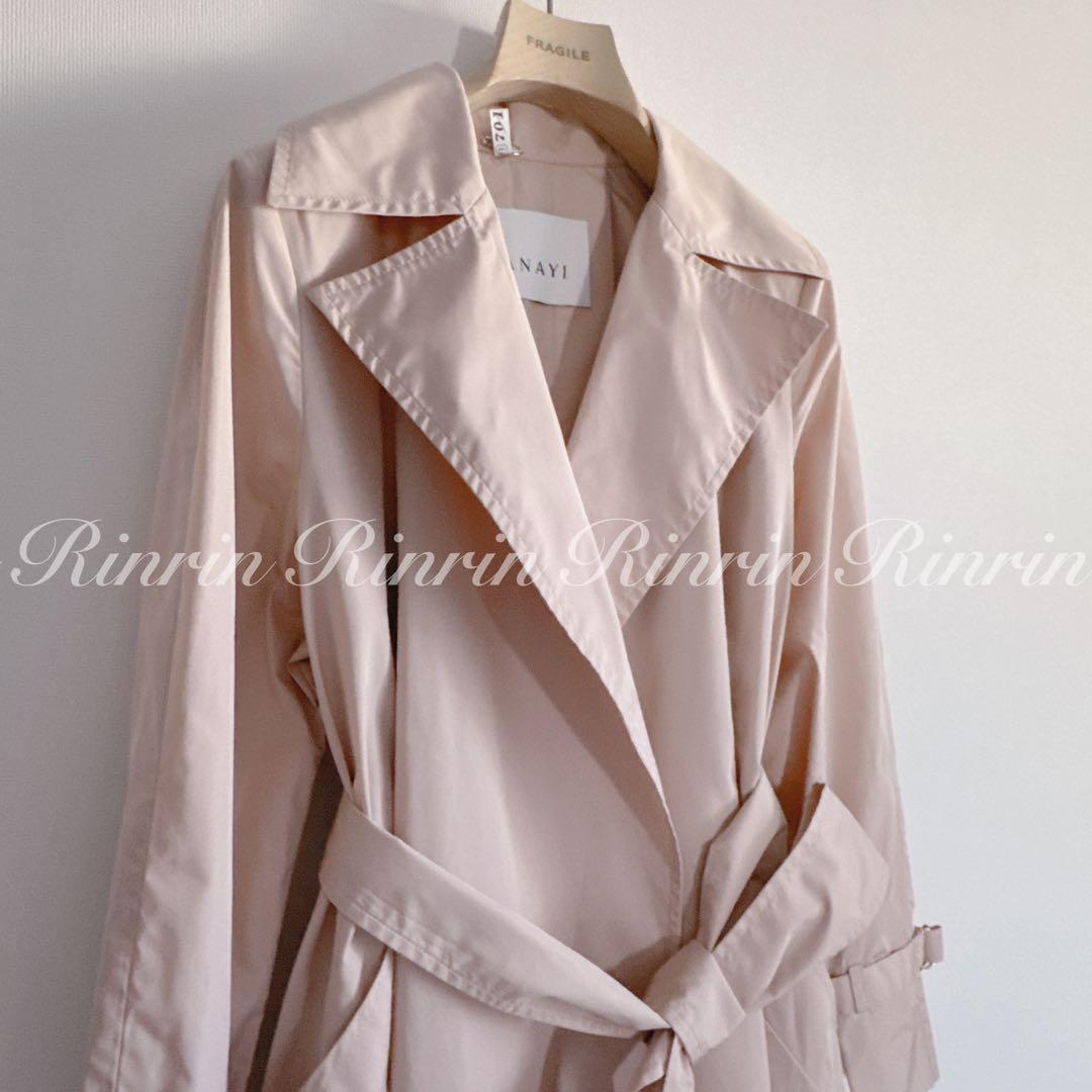 【美品】ANAYI タフタハッスイカコウトレンチコート 36