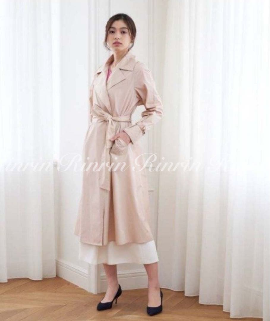 【美品】ANAYI タフタハッスイカコウトレンチコート 36