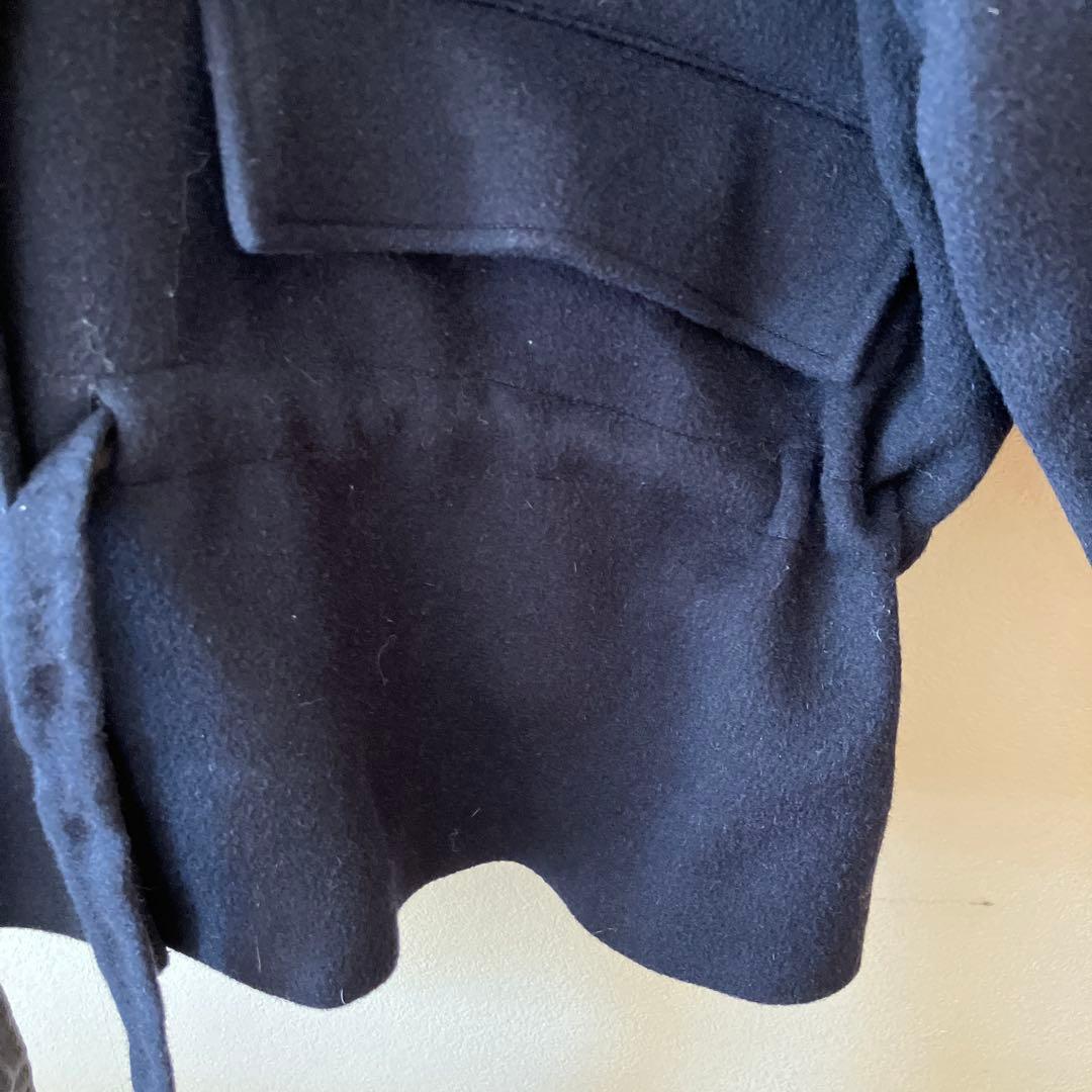 ENFOLD ウールリバー スタンドショートコート ネイビー　M 38