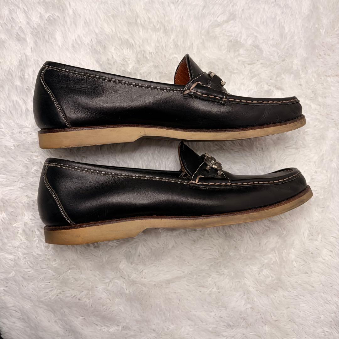 美品✨ Salvatore Ferragamo 黒 ローファー メタルバックル