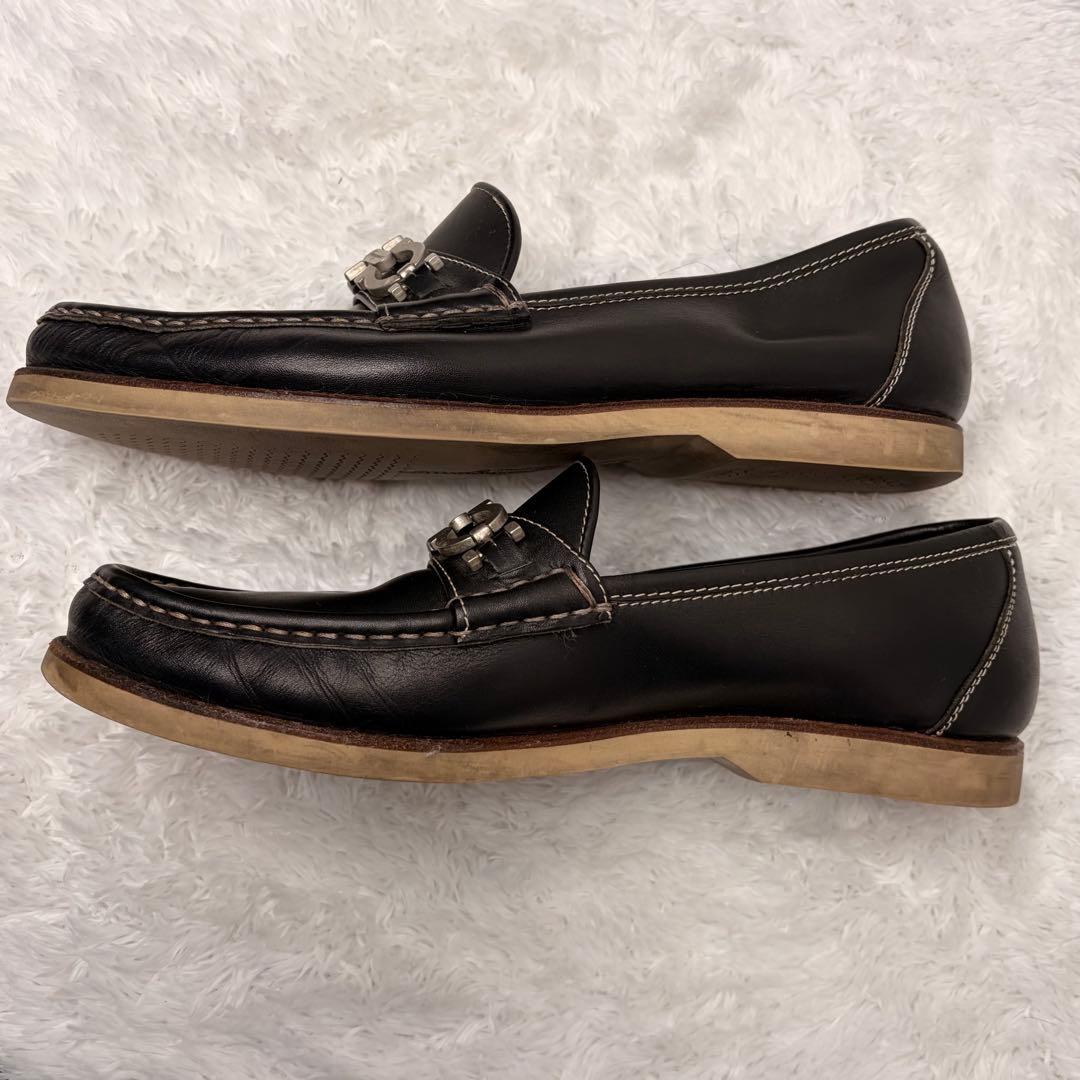 美品✨ Salvatore Ferragamo 黒 ローファー メタルバックル