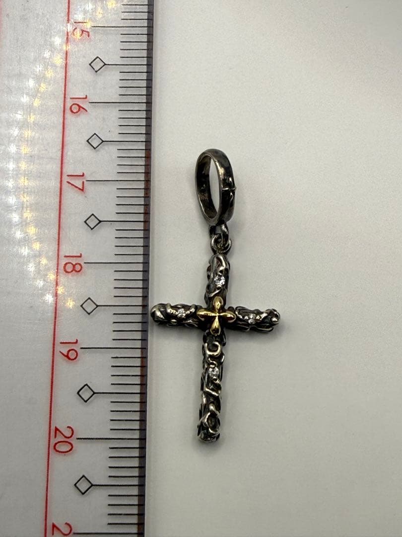 K18×SV925 コンビ クロス ペンダントトップ メンズ　レディース