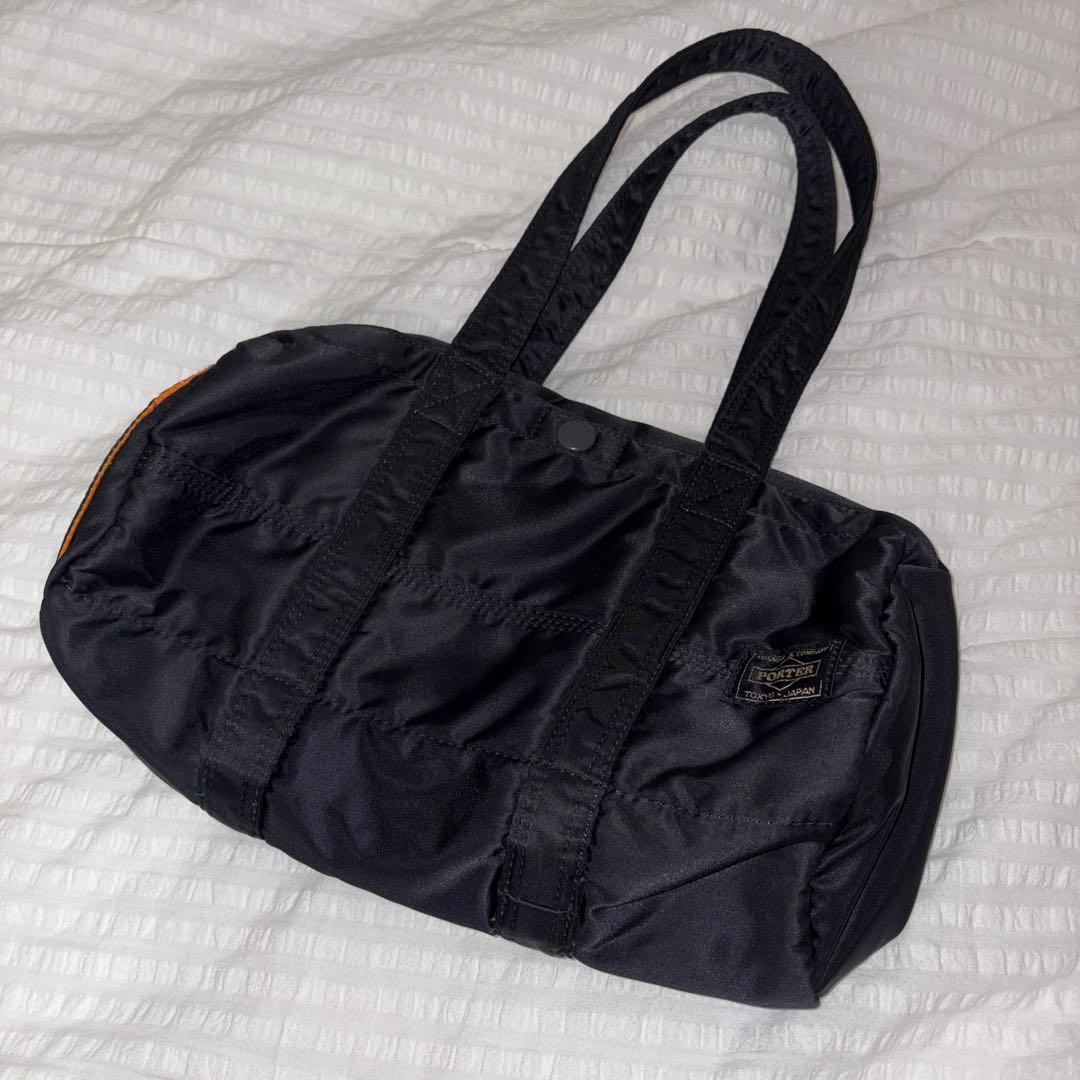 極美品　PORTER　タンカー　ミニ　ドラムバッグ　黒　S