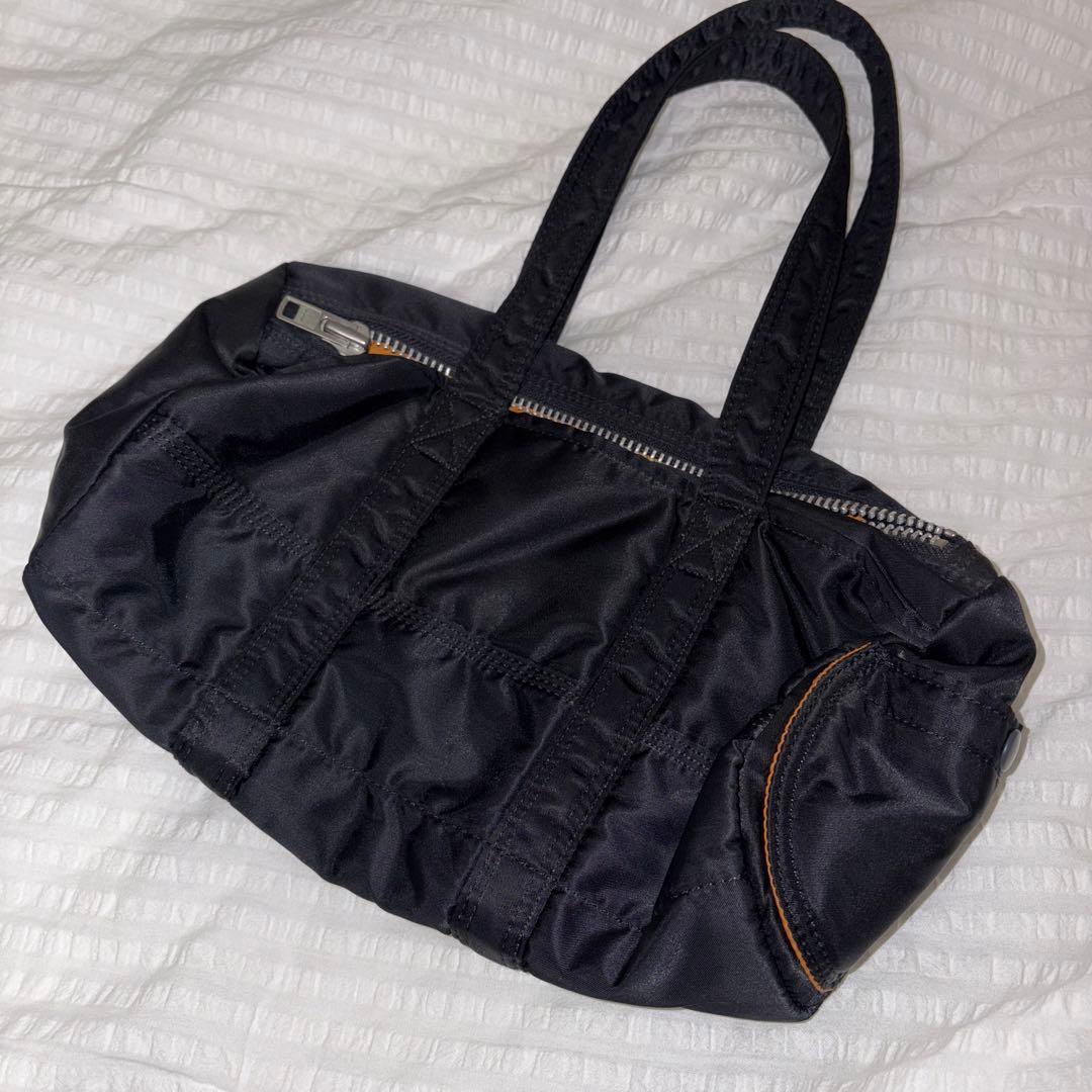 極美品　PORTER　タンカー　ミニ　ドラムバッグ　黒　S
