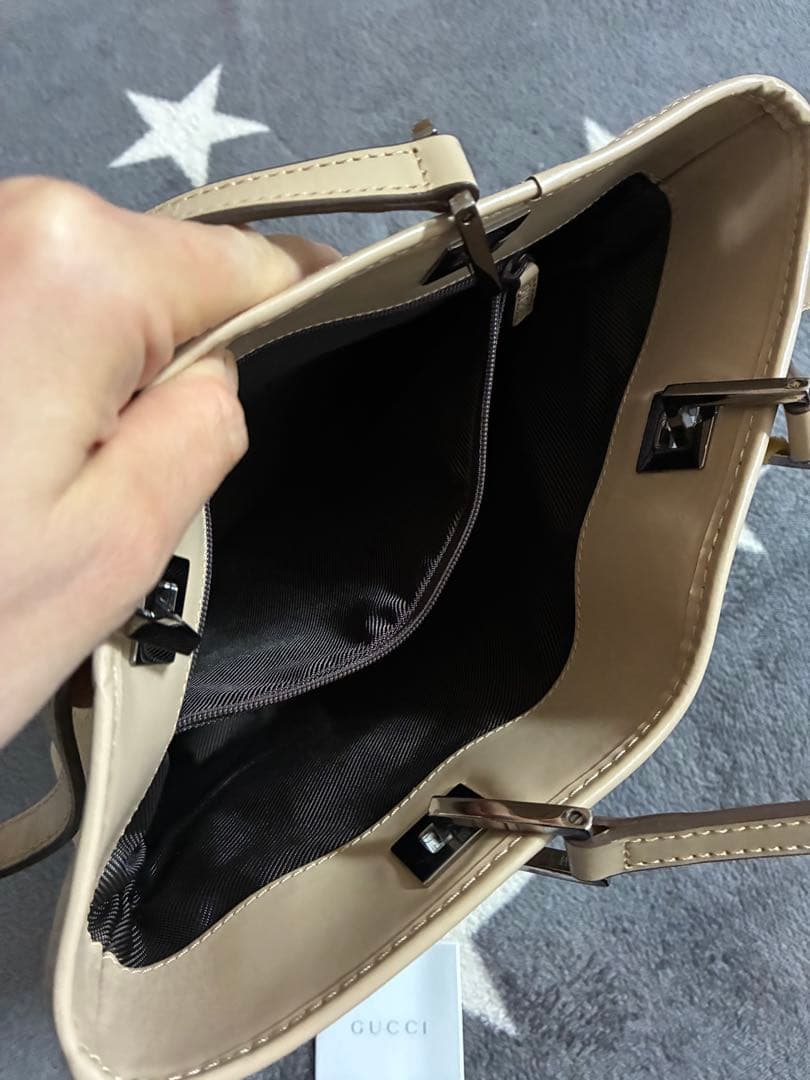 GUCCI ベージュ トートバッグ GGパターン