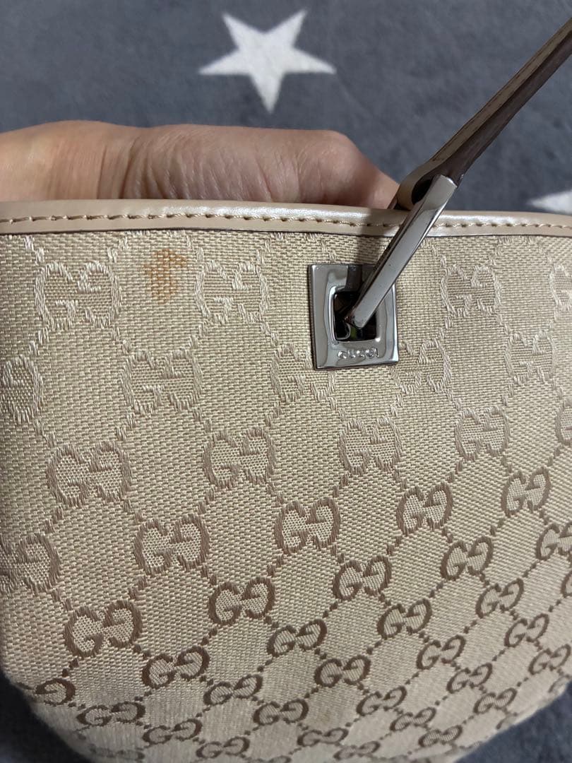 GUCCI ベージュ トートバッグ GGパターン